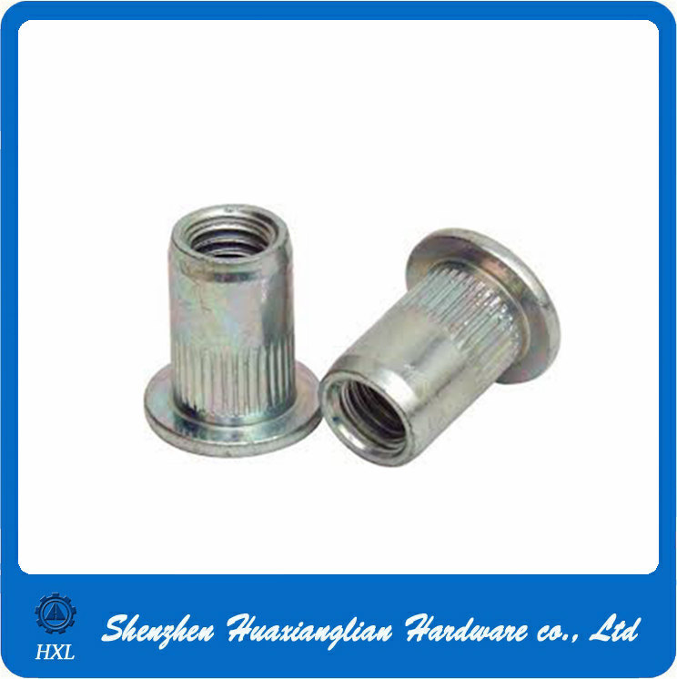 Customized Different Types Flat Head Thread Insert Steel Rivet Nuts