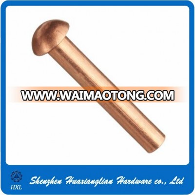 DIN660 2mm 2.5mm Copper Brass Round Head Solid Rivet